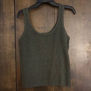 A New Day Fitted Ribbed Green Tank Top